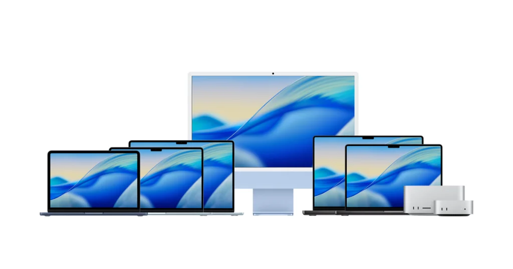 ภาพโปรโมตกลุ่มผลิตภัณฑ์ Mac จากหน้าเว็บไซต์ Apple