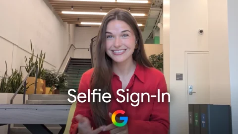 ภาพประกอบฟีเจอร์เข้าสู่ระบบบัญชี Google ด้วยวิดีโอเซลฟี
