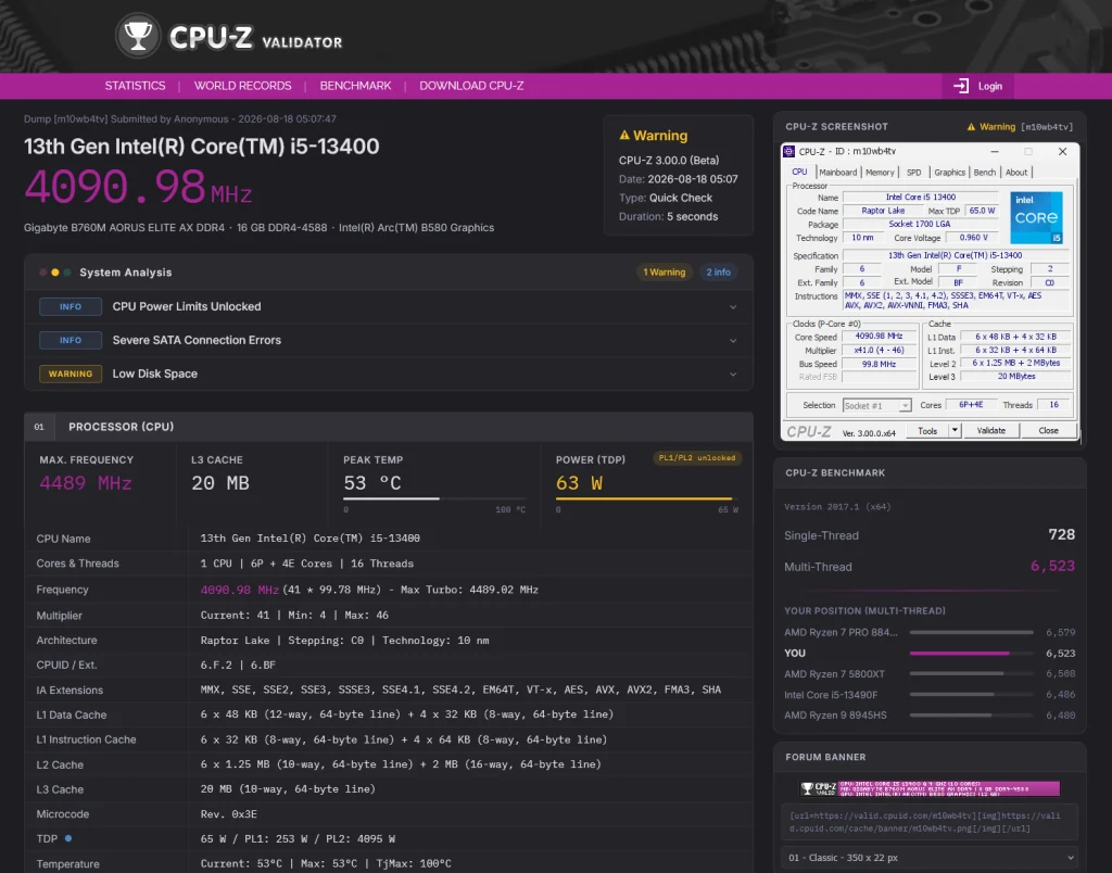 ภาพแนะนำ CPU-Z Validator V3
