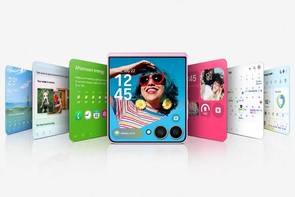 Samsung Galaxy Z Flip8 แสดงหน้าจอด้านนอก FlexWindow แบบใหม่
