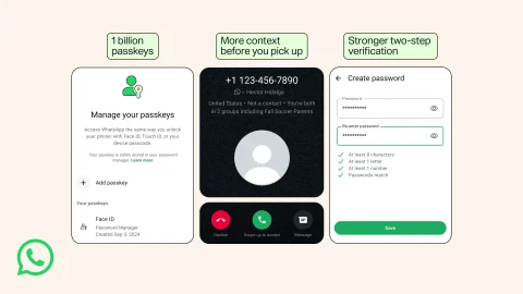 ภาพหน้าจอฟีเจอร์ความปลอดภัยบัญชี WhatsApp แบบใหม่