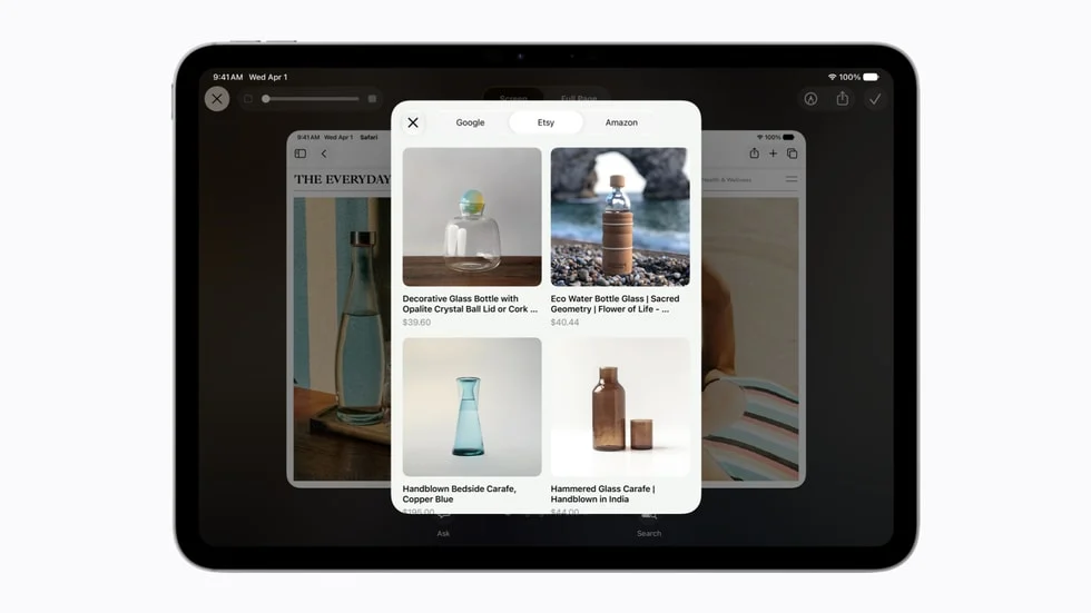 ฟีเจอร์ Visual Intelligence บนหน้าจอ iPad ใน iPadOS 27