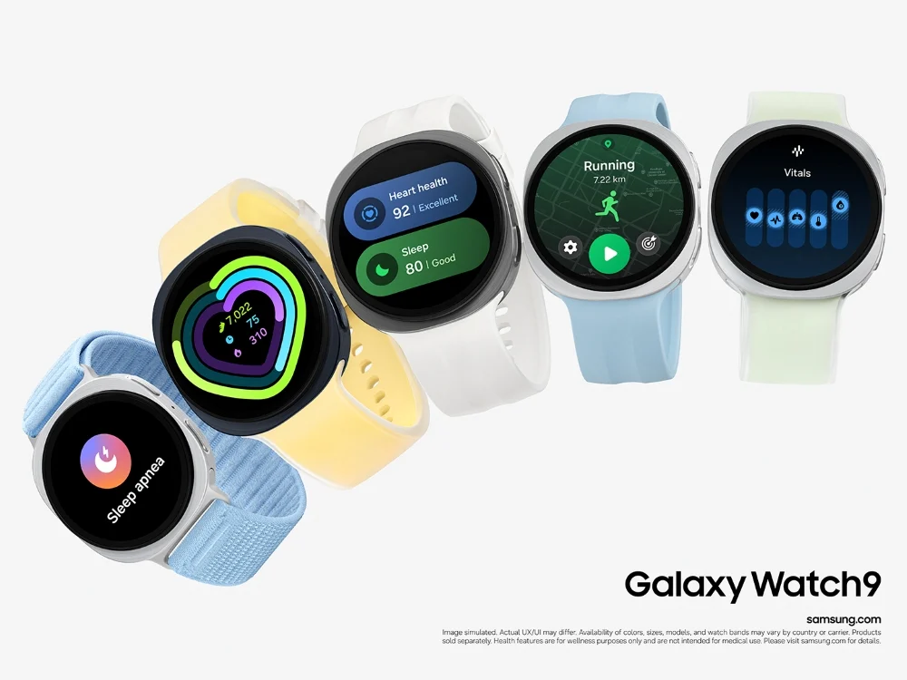 Samsung Galaxy Watch9 กับสายซิลิโคนและสายผ้าหลายแบบ