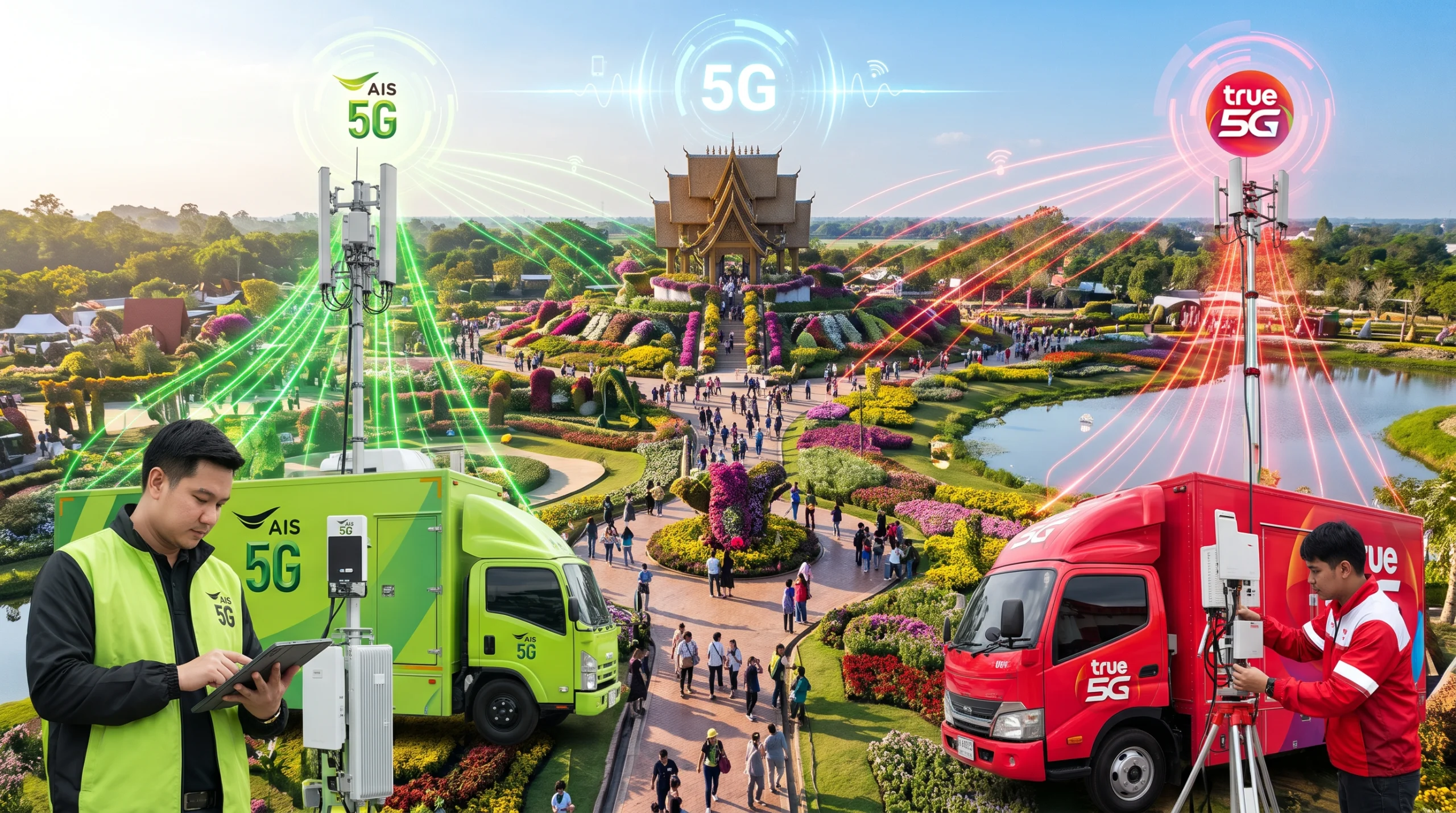 AIS และ TRUE อัดเครือข่าย 5G รับพืชสวนโลกอุดรธานี 2569 ตลอด 134 วัน