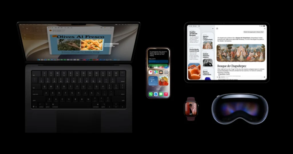 หน้าจออุปกรณ์ Apple ที่แสดงซอฟต์แวร์เวอร์ชันใหม่ประจำปี 2569