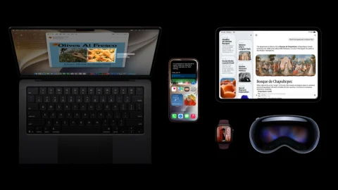 หน้าจออุปกรณ์ Apple ที่แสดงซอฟต์แวร์เวอร์ชันใหม่ประจำปี 2569