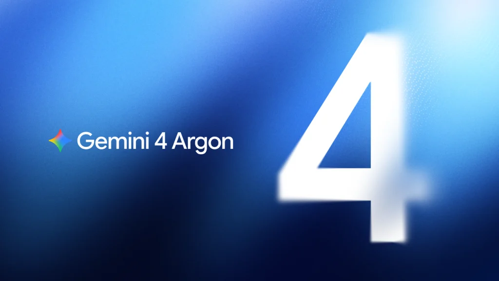 ภาพคีย์อาร์ตการเปิดตัว Gemini 4 Argon ของ Google