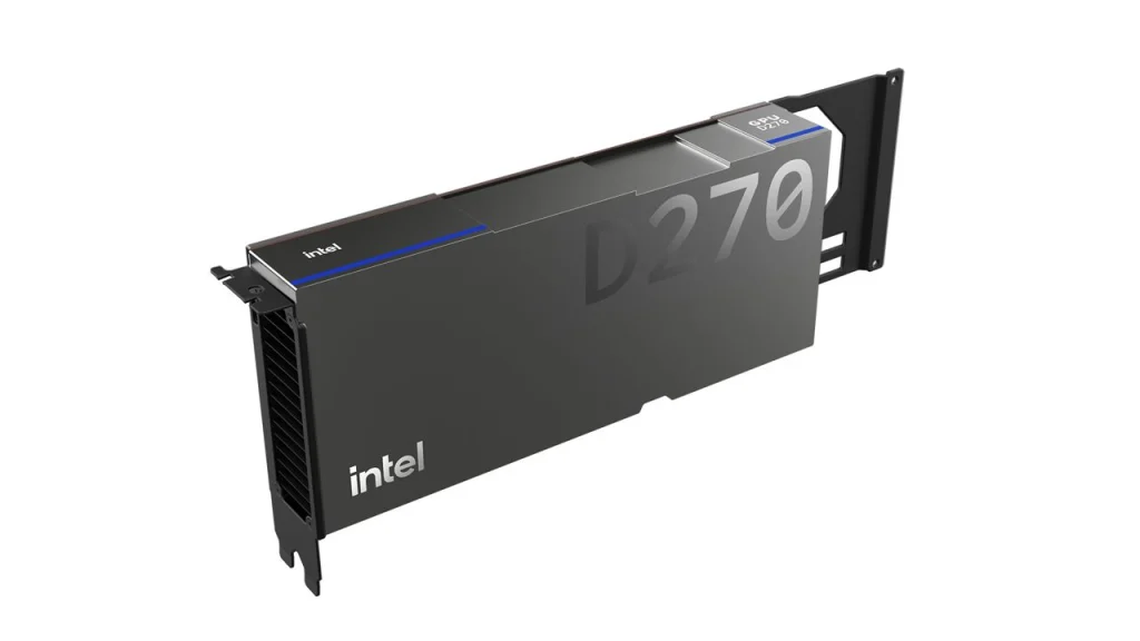 ภาพเรนเดอร์การ์ด Intel GPU D-series (Crescent Island)