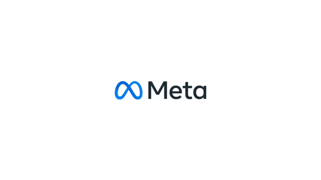 โลโก้ Meta บนพื้นหลังสีอ่อน