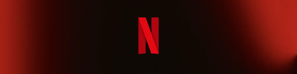 โลโก้ Netflix บนพื้นหลังสีดำ