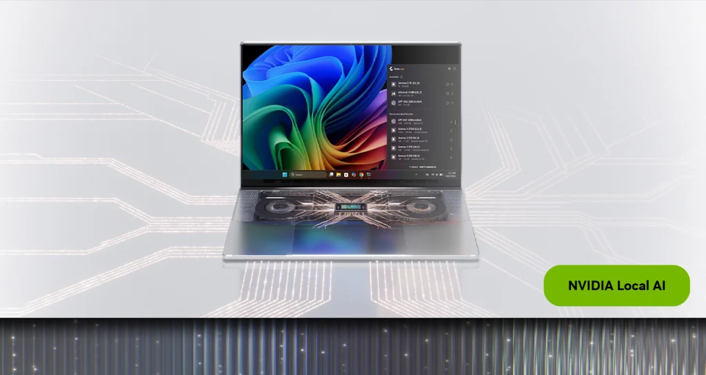 ภาพประกาศความพร้อมของแอปบนโน้ตบุ๊ก Nvidia RTX Spark