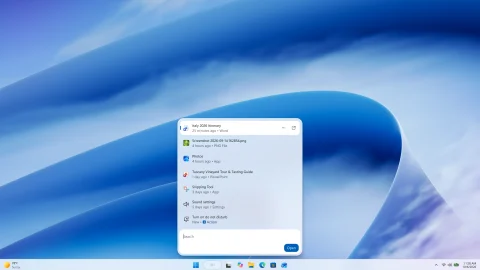 หน้าตา Windows Search ใหม่บน Windows 11 ที่แสดงผลลัพธ์เป็นรายการเดียว